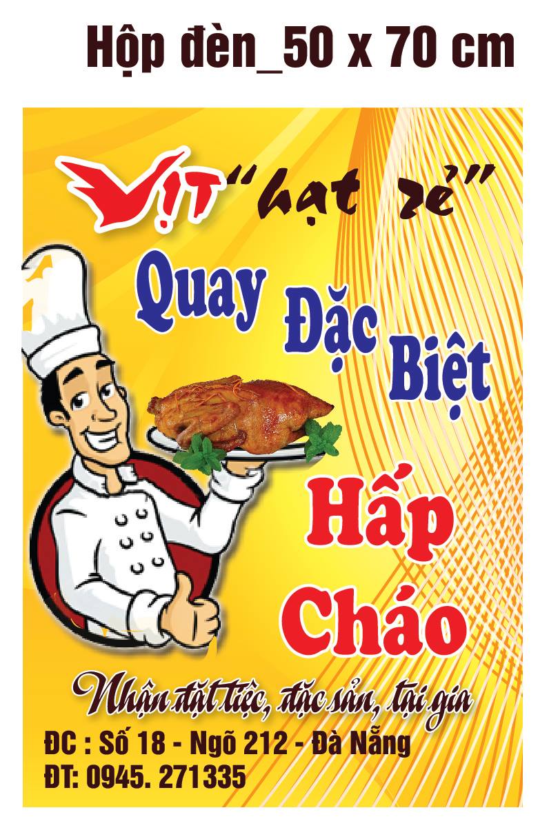 Thiết kế, in bạt, làm biển hộp đèn cho quán Vịt Hạt Rẻ - Hải Phòng